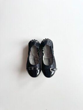 Girls' TOD'S JUNIOR Metallic Leather Patent Cap Toe Ballet Flats, Size 31 (13)